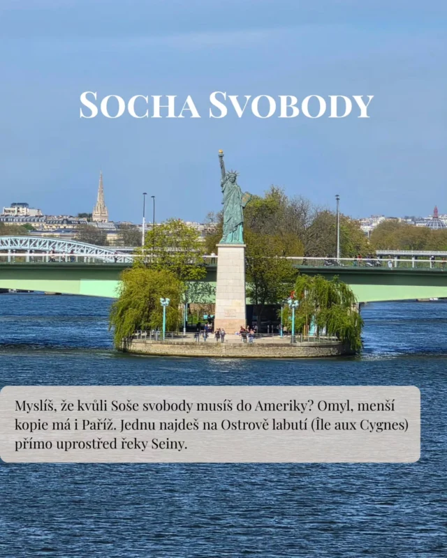 Myslíš, že za Sochou svobody musíš letět až do Ameriky? Jednu z nejslavnějších replik najdeš přímo v srdci Paříže na Ostrově labutí. Je čtyřikrát menší než ta v New Yorku a v roce 1889 dorazila jako dar od tamních emigrantů. Dnes shlíží přímo směrem k americkým břehům a dodává procházce kolem Seiny nečekaný nádech. 

​Cestuj bez starostí, ušetři čas při plánování dovolené a stáhni si můj e-book: https://florinacestach.cz/eshop/

​#pariz #sochasvobody #francie #cestovani #tipynavylet